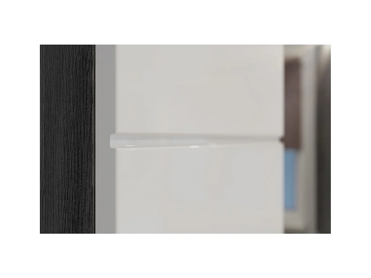 Meuble de rangement haut SCOTT – 2 portes – Gris foncé et blanc – 74x79x24 cm