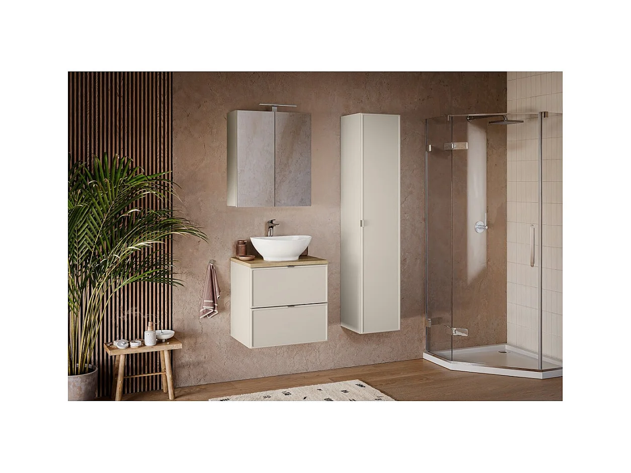 Meuble haut miroir BRAZZA – 2 portes – Coloris marron congo – L60 x H75 cm – À suspendre