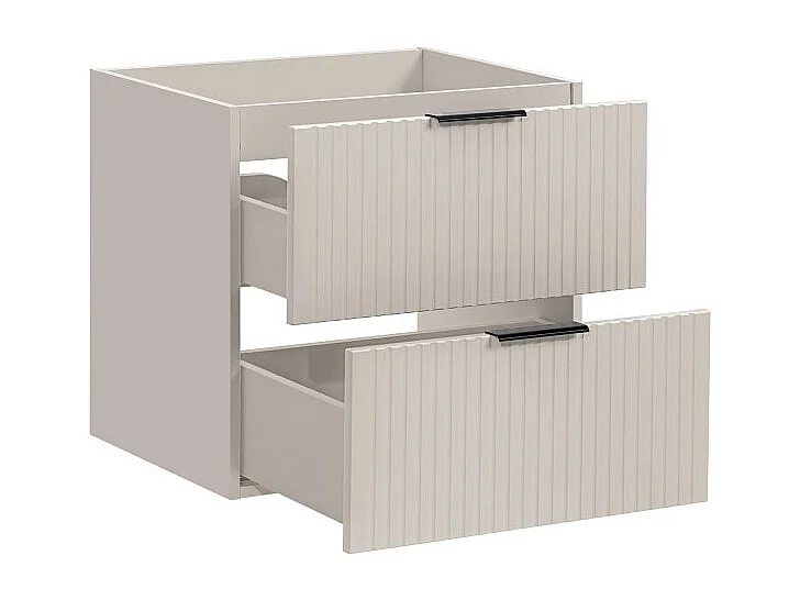 Meuble de rangement salle de bain ERBANO – 1 porte – Coloris chêne clair et gris anthracite – H68 cm – À suspendre