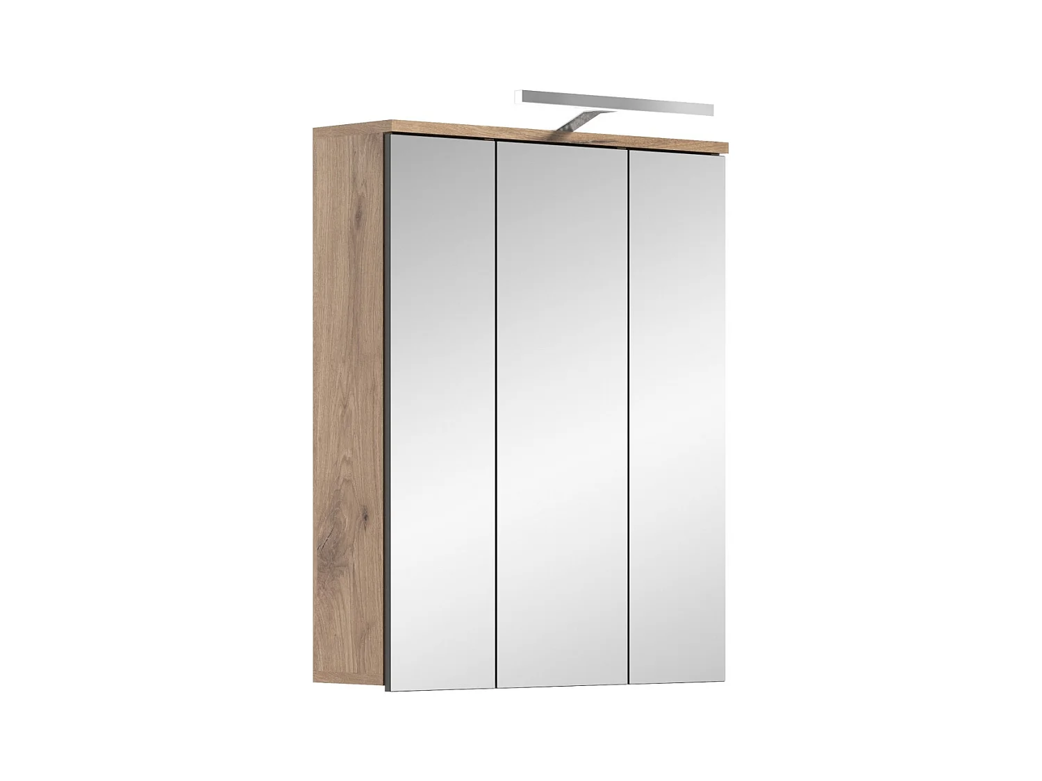 Armário de armazenamento com espelhos - Cinza antracite e carvalho claro - SELMA