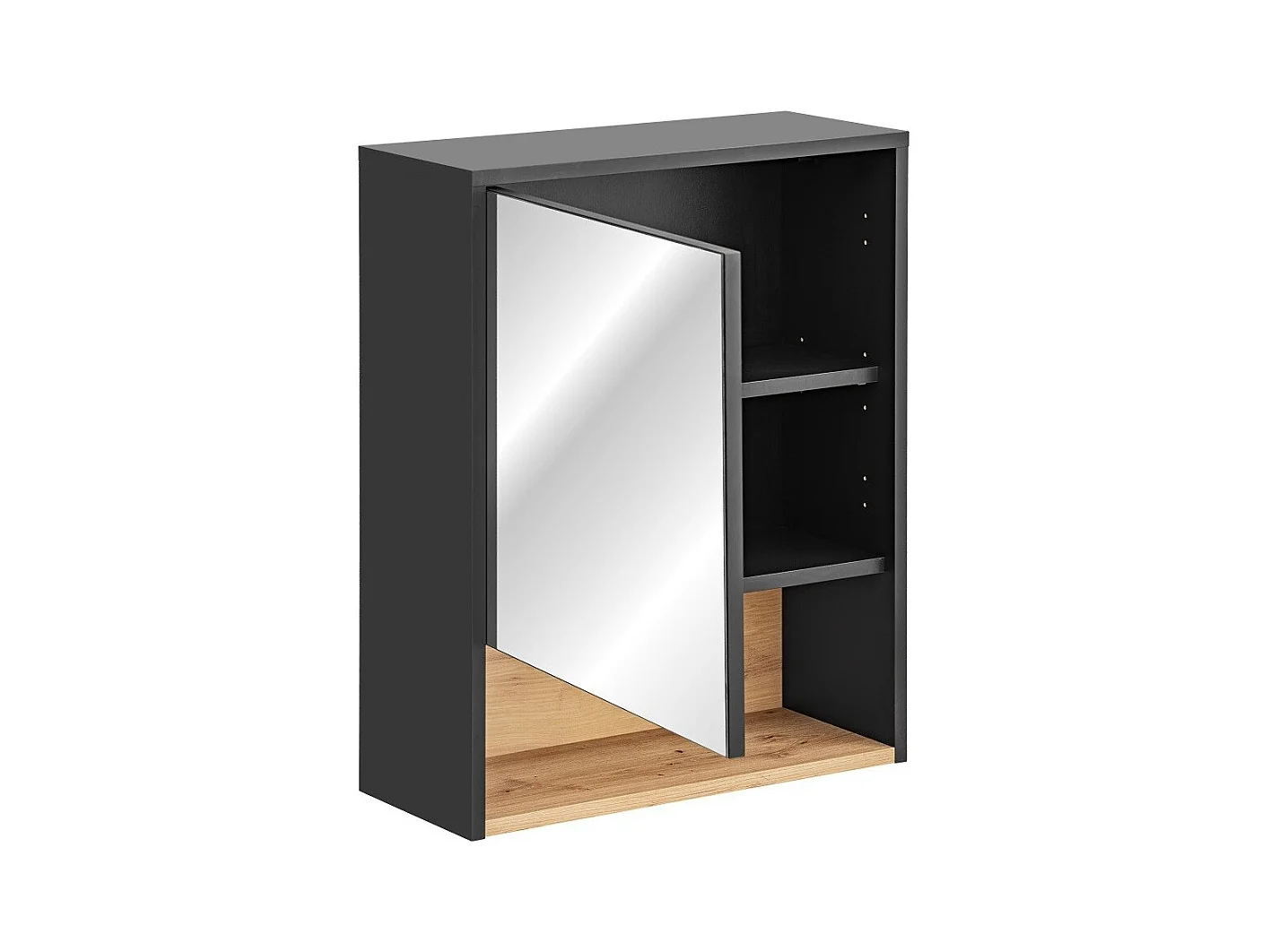 Móvel de Armazenamento TALOKA 75 cm – Cinza antracite e carvalho claro – Design suspenso