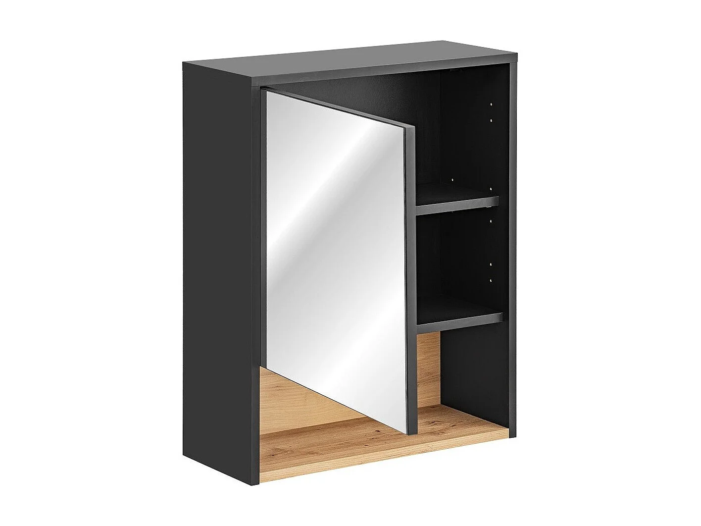 Móvel de Armazenamento TALOKA 75 cm – Cinza antracite e carvalho claro – Design suspenso