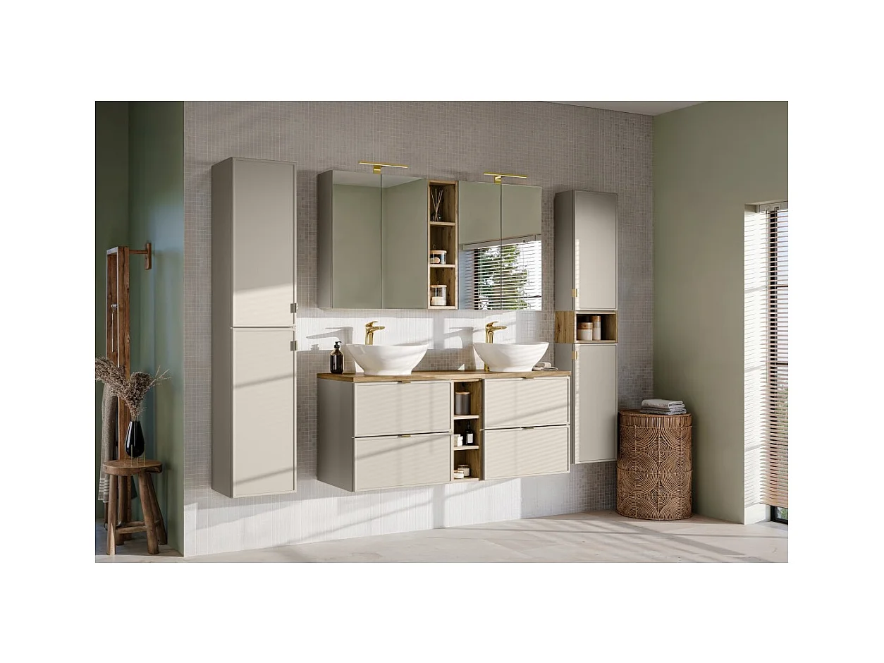 Meuble mural BRAZZA – 20 cm – Chêne clair – Finition artisan – À suspendre