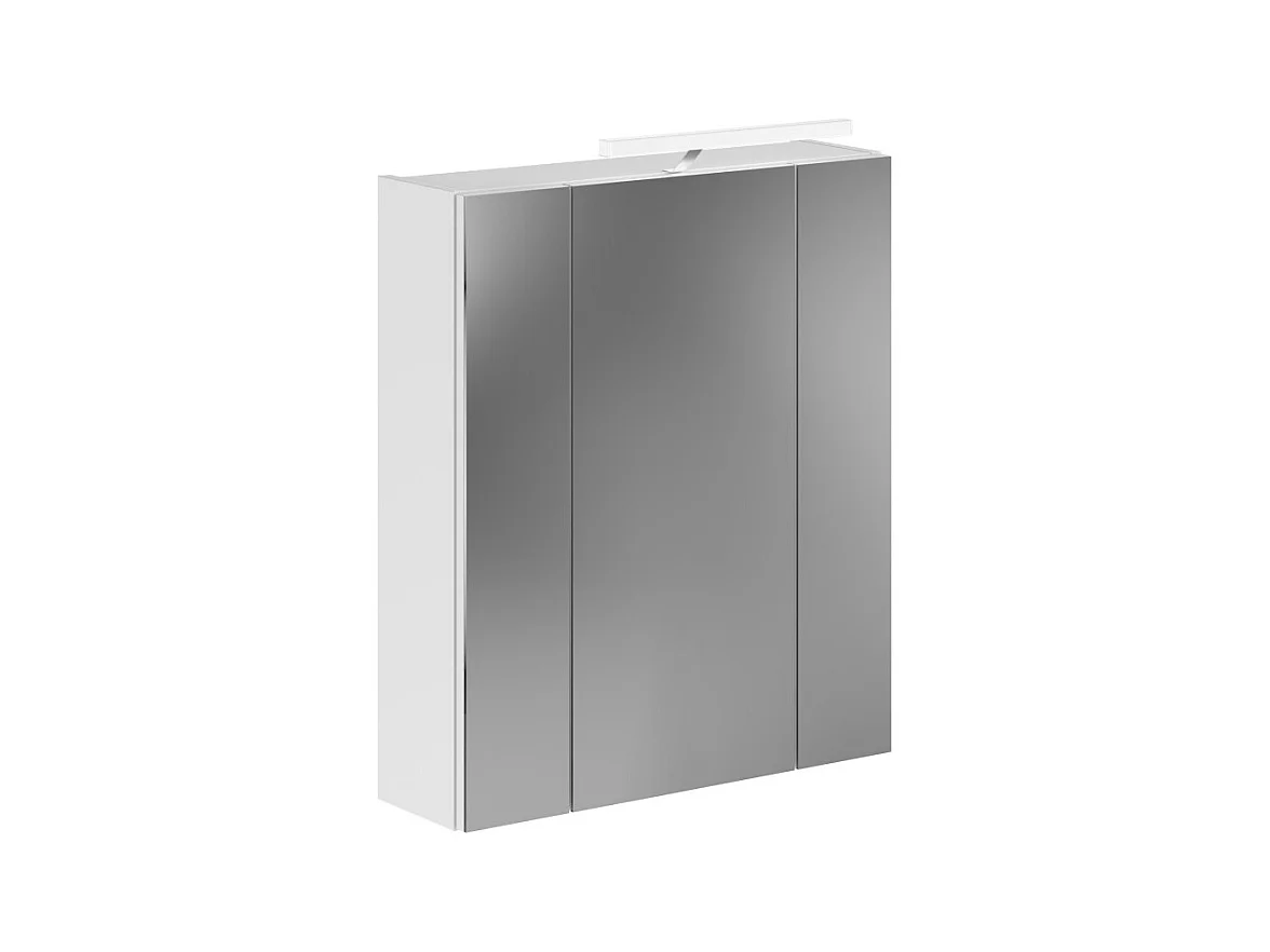 Meuble de rangement avec miroirs + LED – Blanc laqué – KLEANKIN