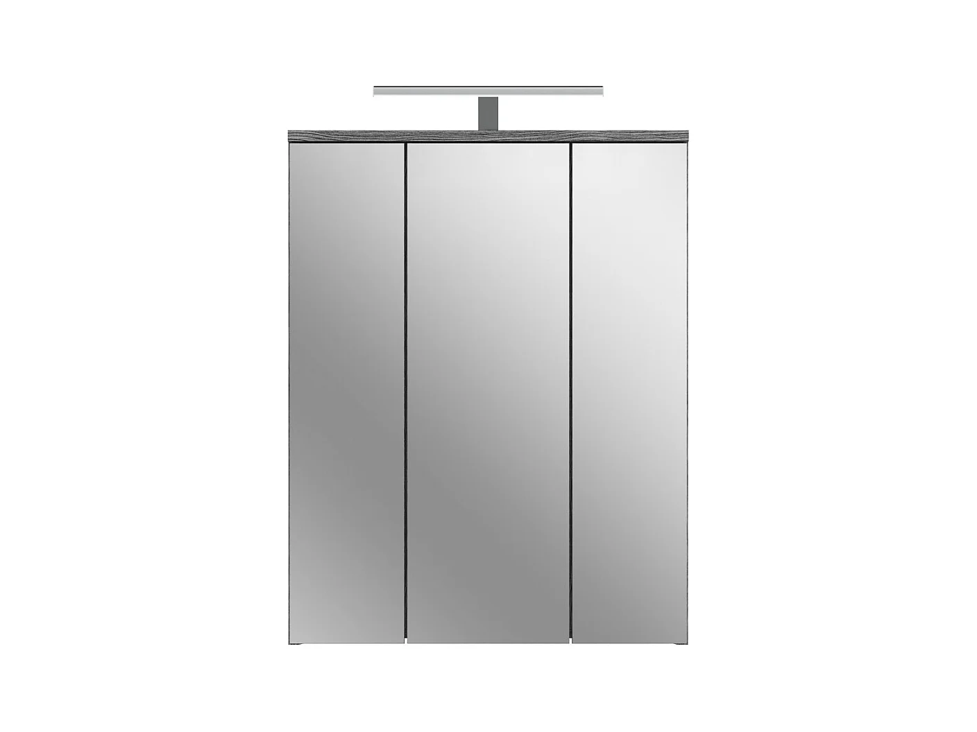 Mueble de almacenamiento para baño WILLIAM - Con LED - Blanco y gris oscuro - 9 nichos colgantes