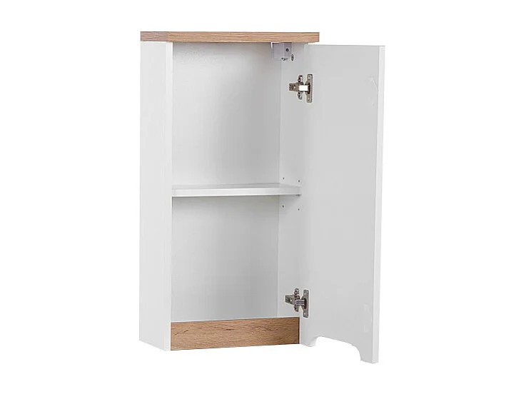 Móvel para Banheiro ERMANO – Carvalho Claro e Branco Brilhante – 35x70 cm – 1 Porta – Para Pendurar