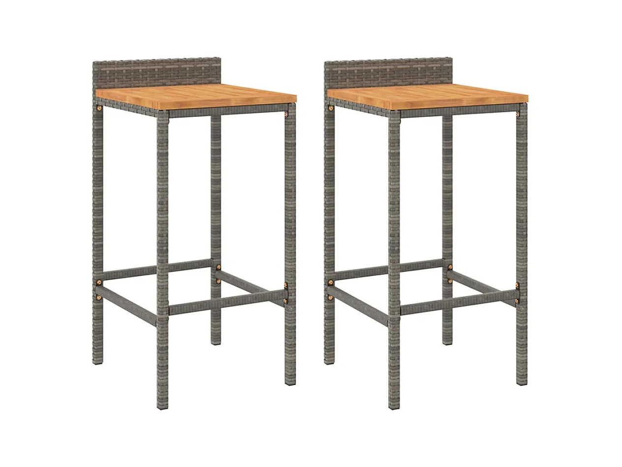 Lot de 2 tabourets résine marron 40 x 44 x 86 cm DEC029729