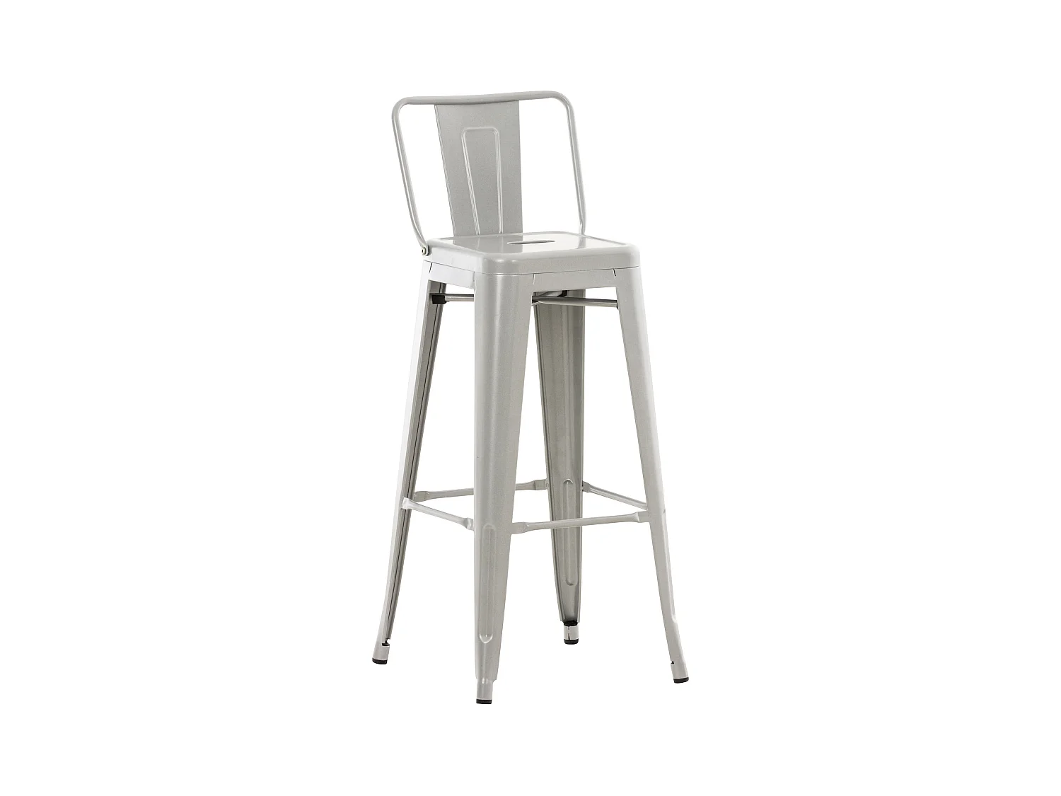Tabouret de bar x1 métal argenté 44 x 43 x 96 cm 10_0000662