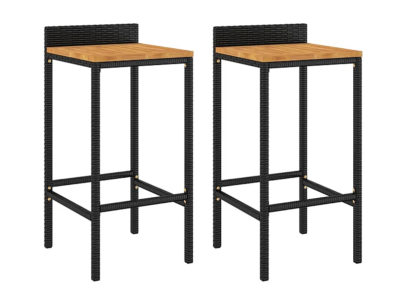 Lot de 2 tabourets résine marron 40 x 44 x 86 cm DEC029802