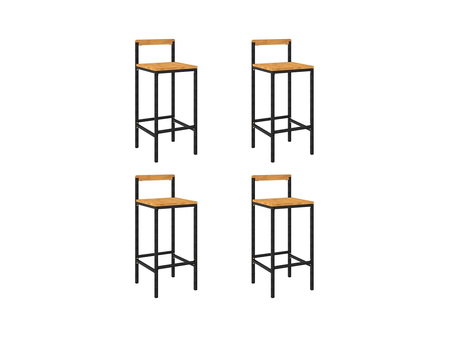 Lot de 4 tabourets résine marron 40 x 44 x 100 cm DEC029923