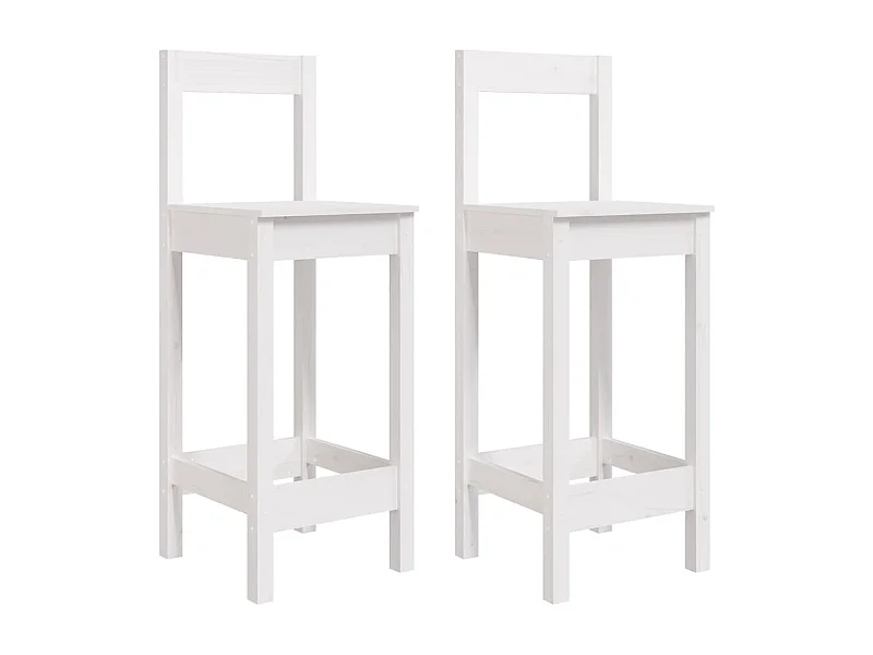 Lot de deux tabourets bois blanche 40 x 41.5 x 112 cm DEC025183