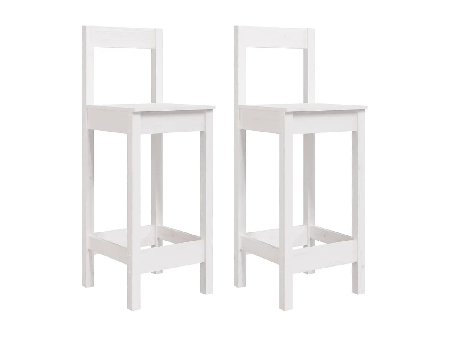 Lot de deux tabourets bois blanche 40 x 41.5 x 112 cm DEC025183