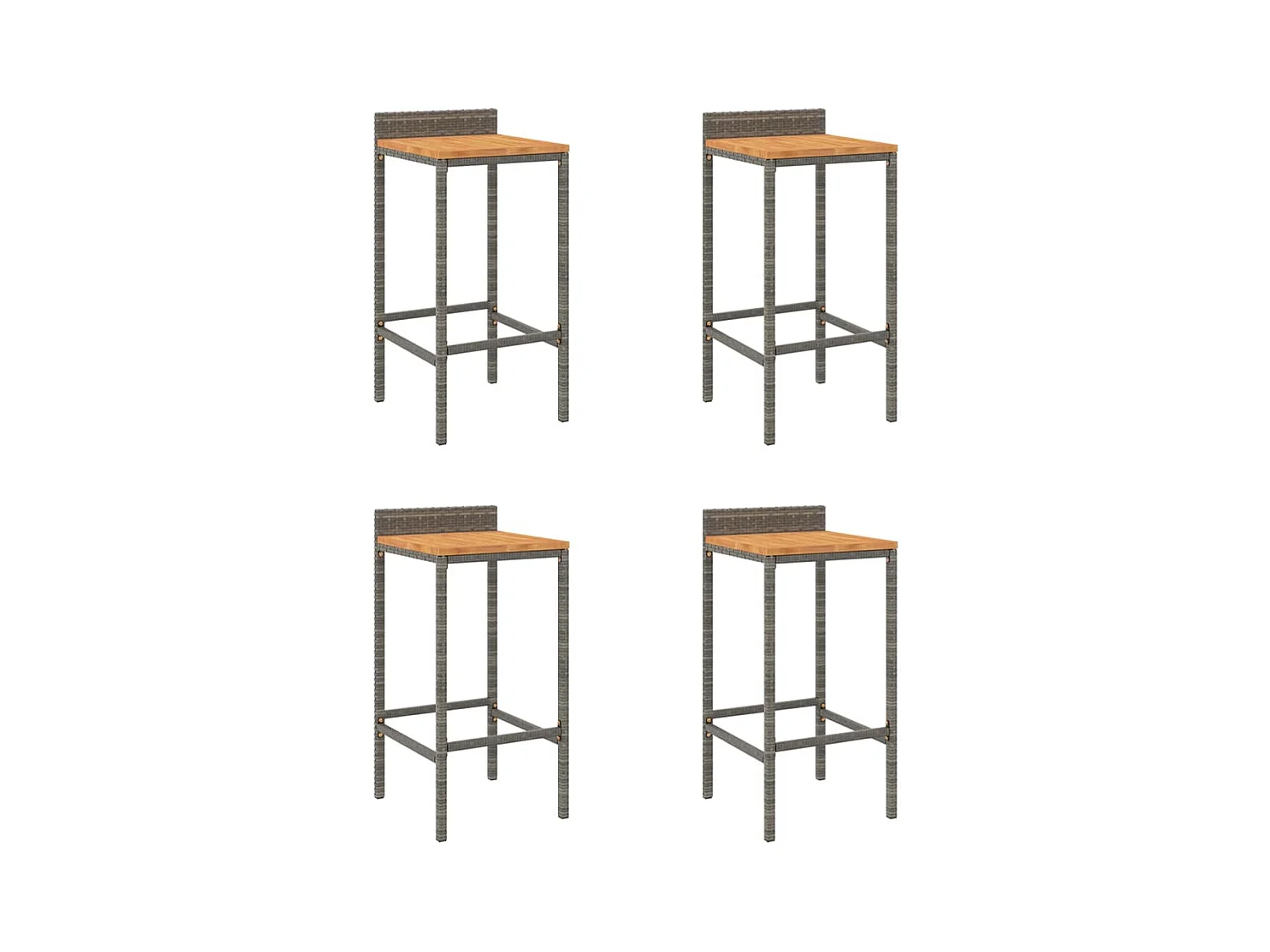 Lot de 4 tabourets résine marron 40 x 44 x 86 cm DEC029918