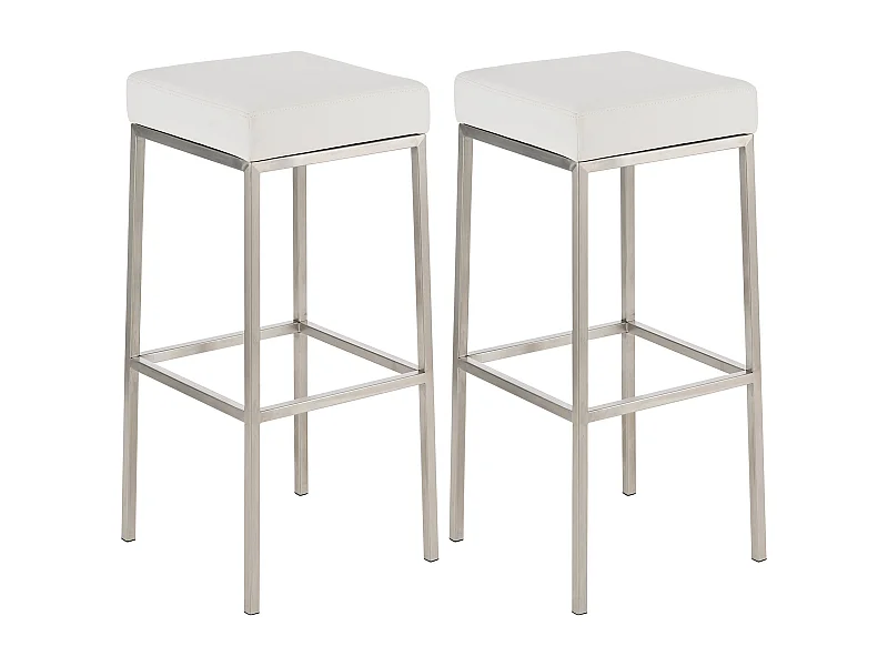 Lot de 2 tabourets argenté 37 x 37 x 85 cm 10_0004372