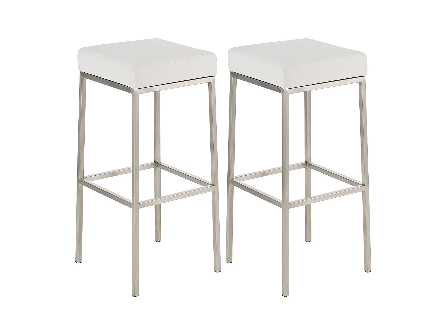 Lot de 2 tabourets argenté 37 x 37 x 85 cm 10_0004372