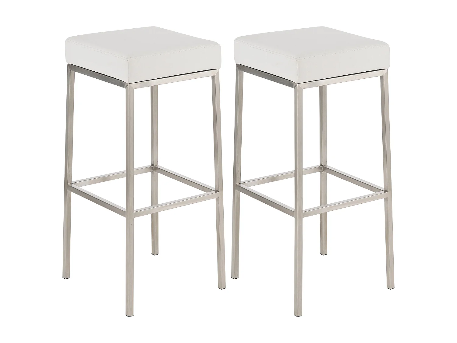 Lot de 2 tabourets argenté 37 x 37 x 85 cm 10_0004372