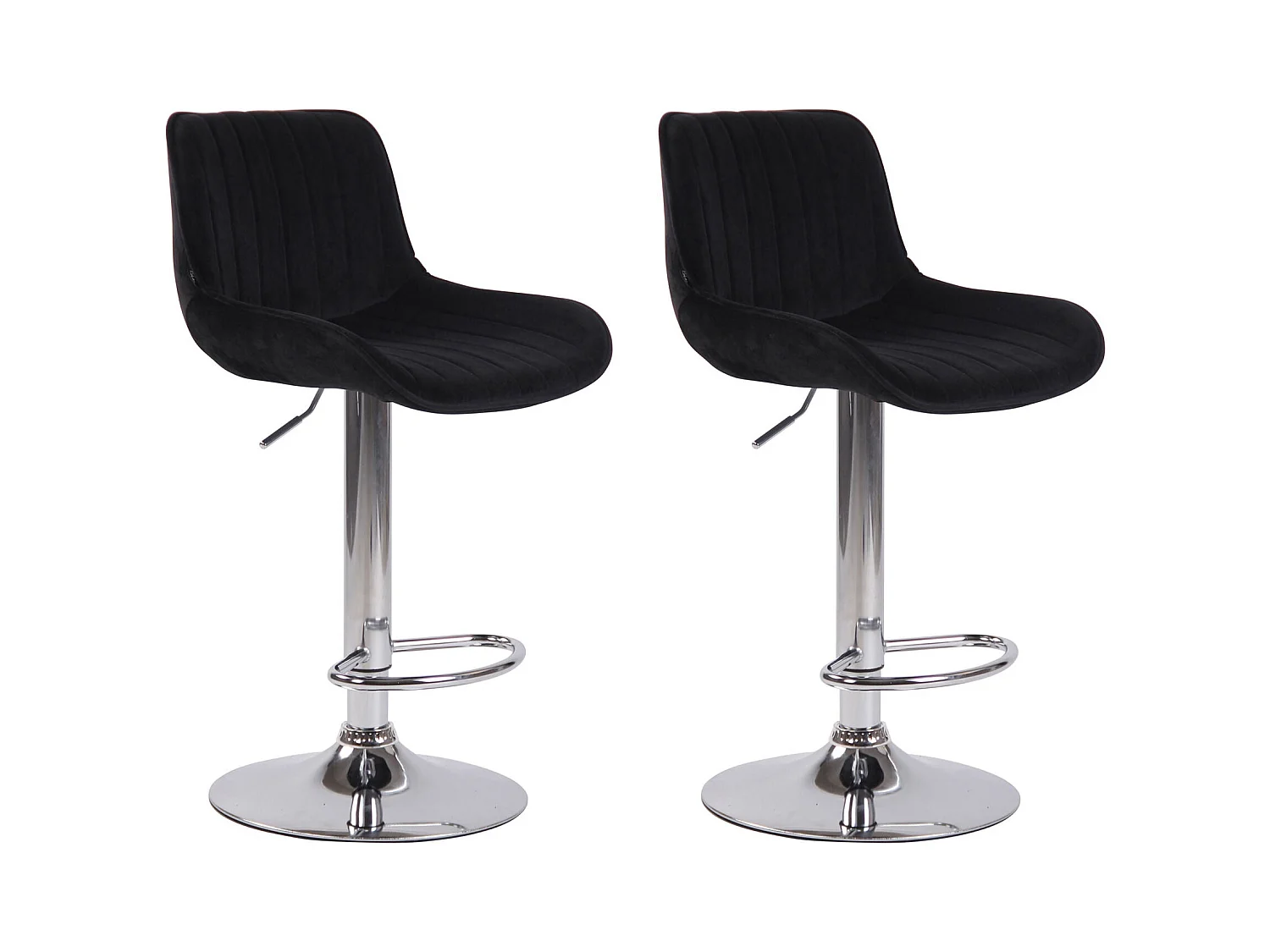 Lot de 2 tabourets métal argentée 50 x 50 x 108 cm TDB10396