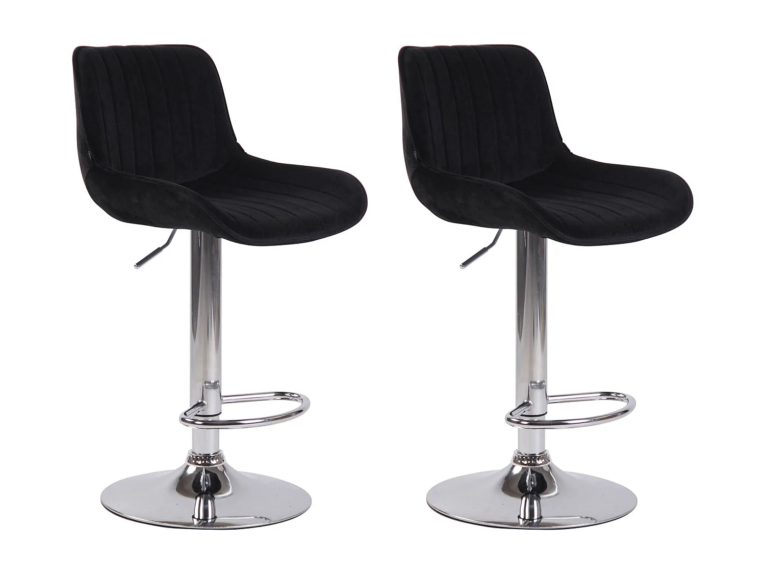 Lot de 2 tabourets métal argentée 50 x 50 x 108 cm TDB10396