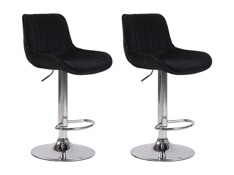 Lot de 2 tabourets métal argentée 50 x 50 x 108 cm TDB10396