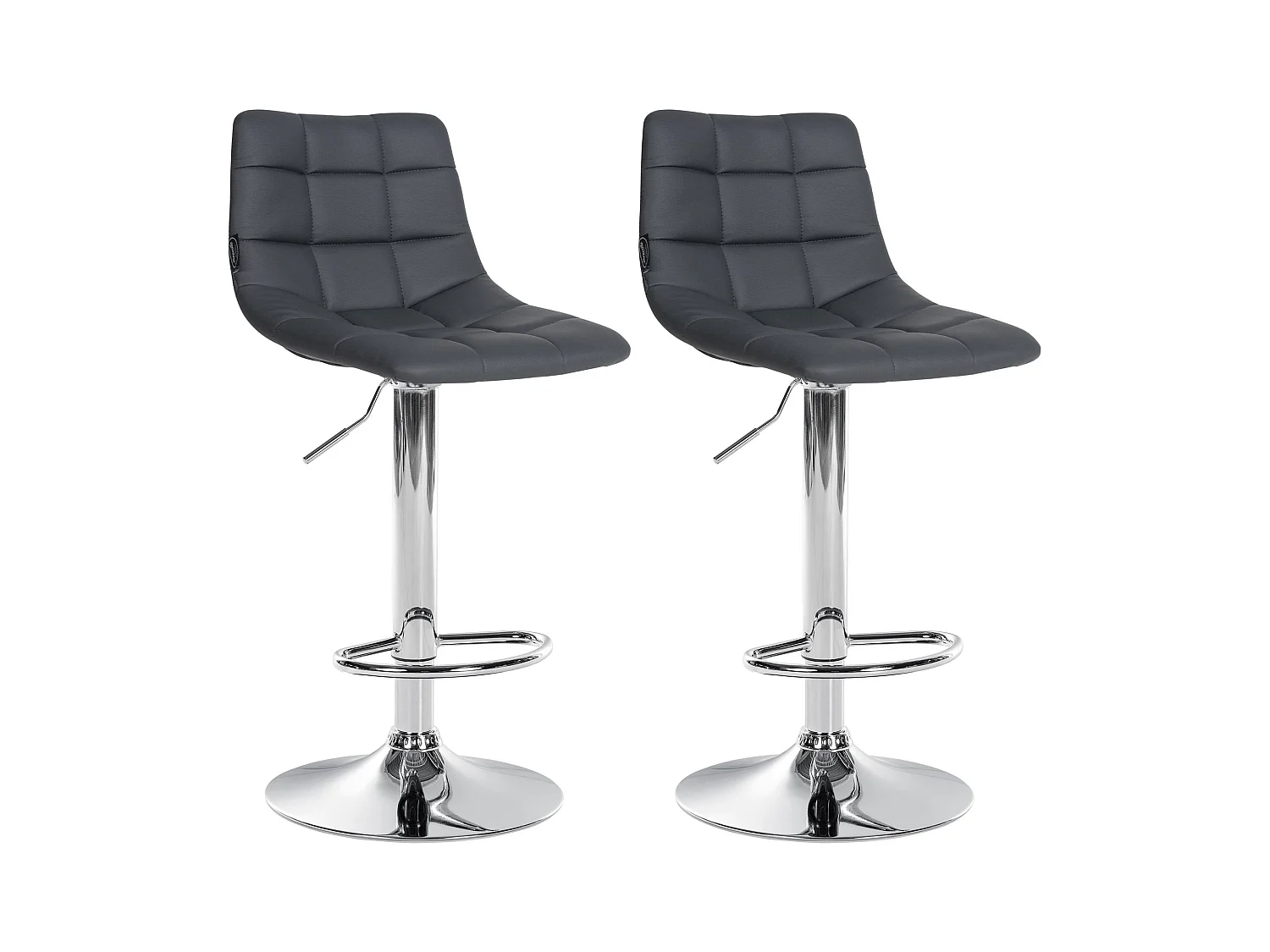 Lot de 2 tabourets métal grise 43 x 46.5 x 108.5 cm TDB10640