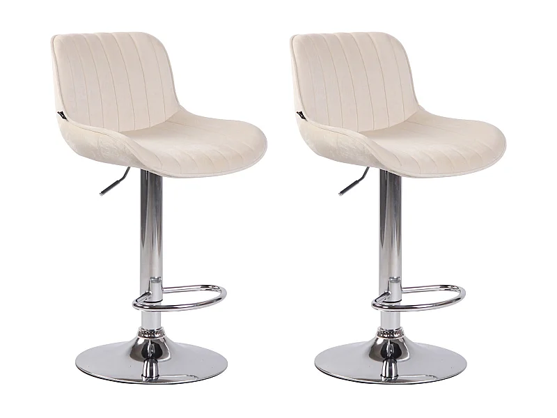 Lot de 2 tabourets métal crème 50 x 50 x 86 cm TDB10393