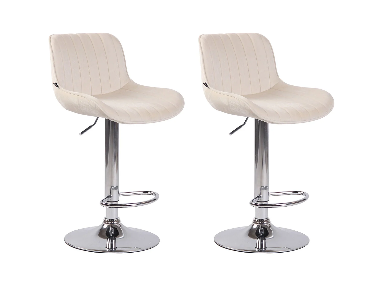 Lot de 2 tabourets métal crème 50 x 50 x 86 cm TDB10393