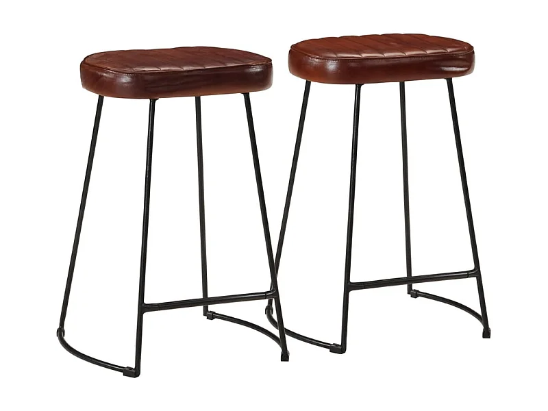 Lot de 2 tabourets métal marron 41 x 29 x 62 cm DEC029769