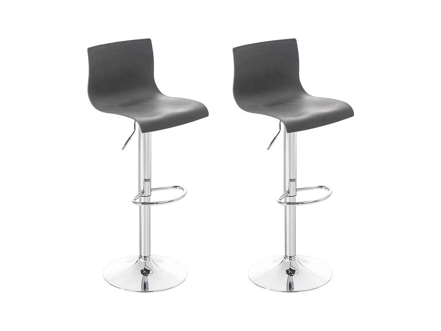 Set de 2 tabourets métal grise 39 x 36 x 84 cm 10_0004186