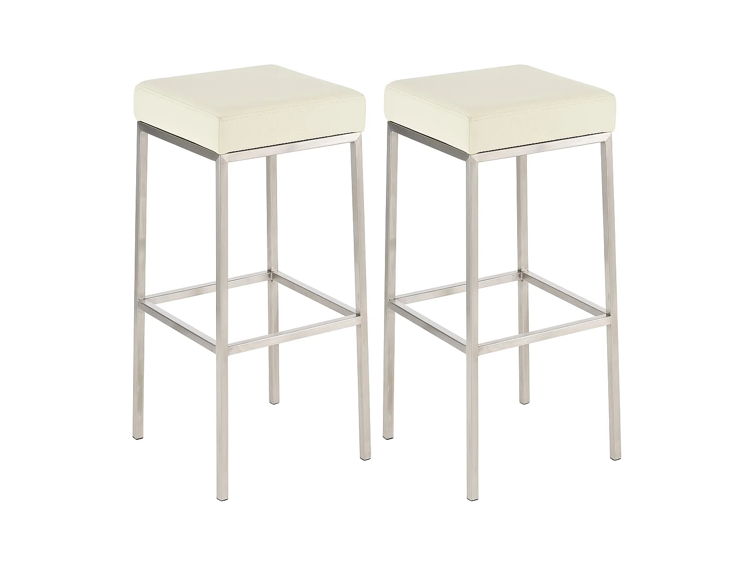 Lot de 2 tabourets argenté 37 x 37 x 85 cm 10_0004374