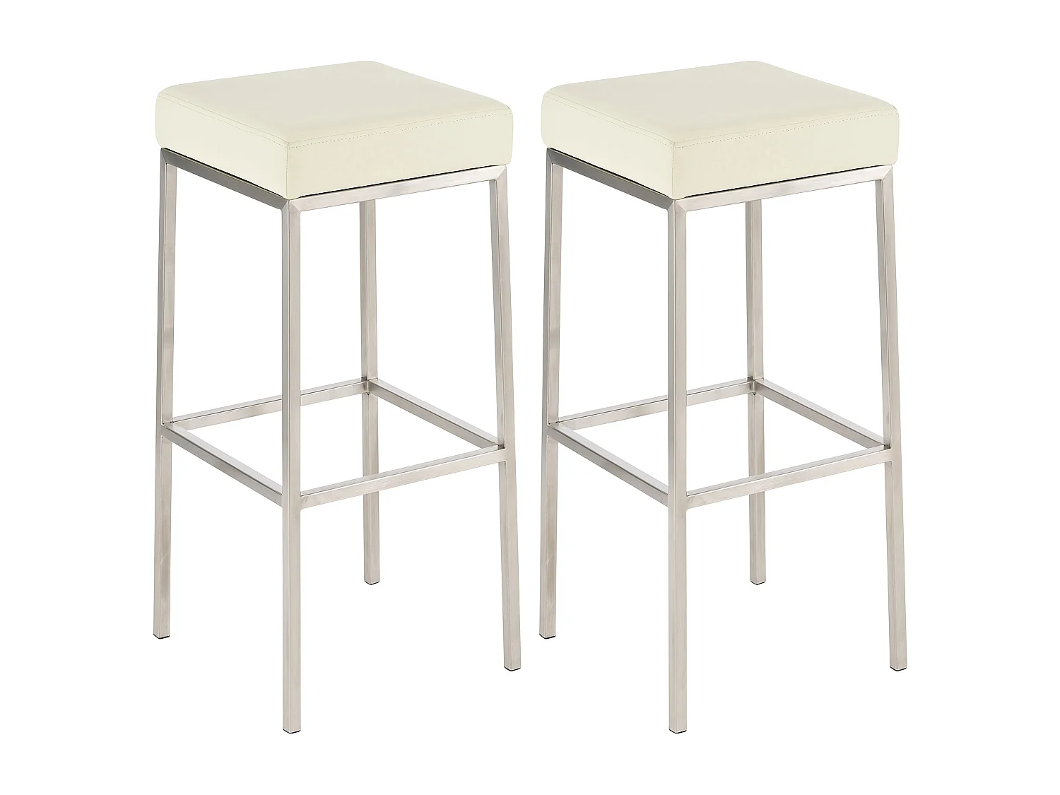 Lot de 2 tabourets argenté 37 x 37 x 85 cm 10_0004374