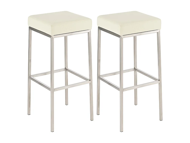 Lot de 2 tabourets argenté 37 x 37 x 85 cm 10_0004374
