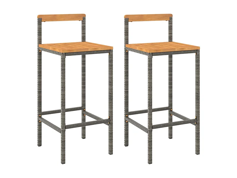 Lot de 2 tabourets résine marron 40 x 44 x 100 cm DEC029730