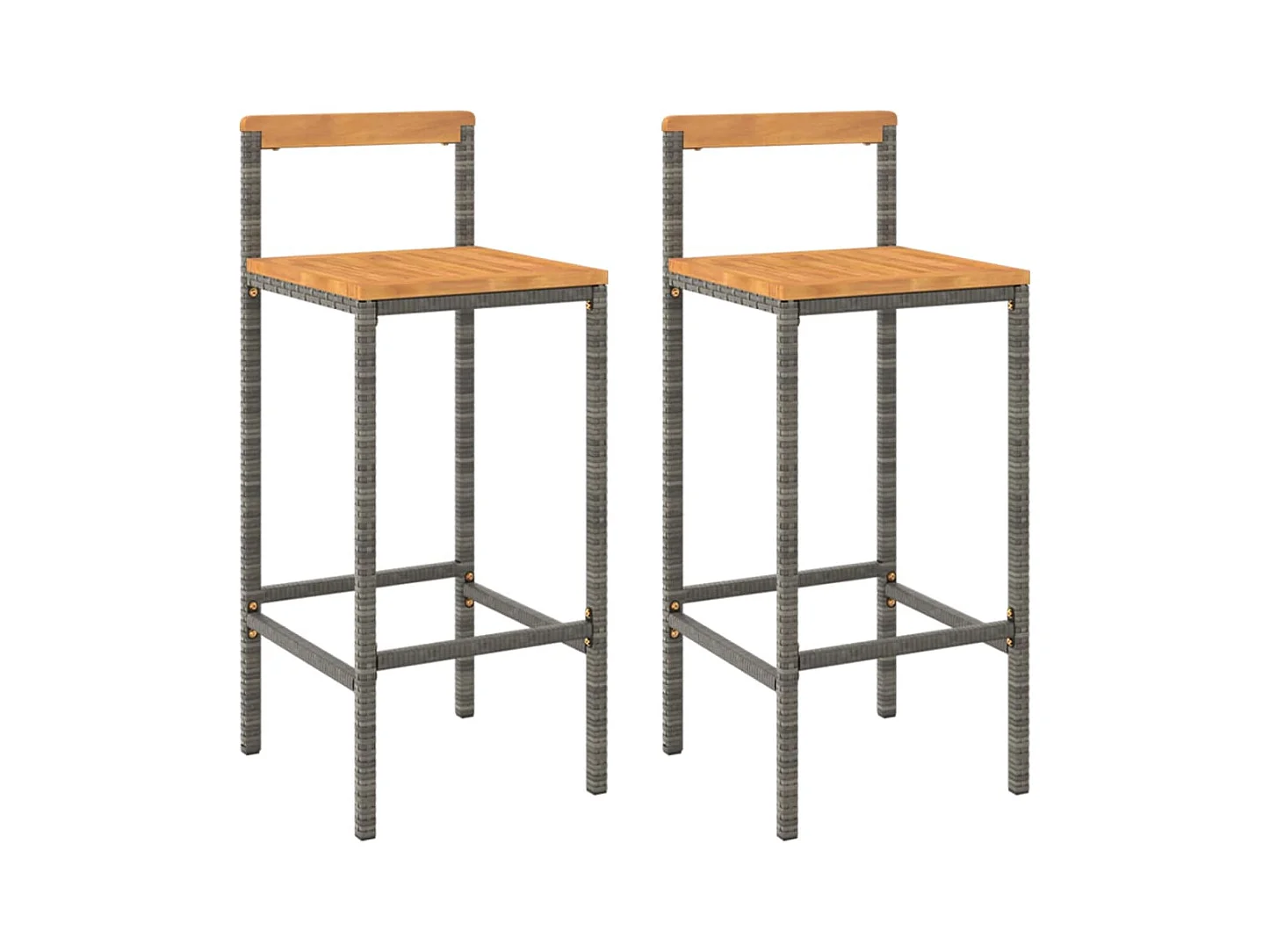 Lot de 2 tabourets résine marron 40 x 44 x 100 cm DEC029730