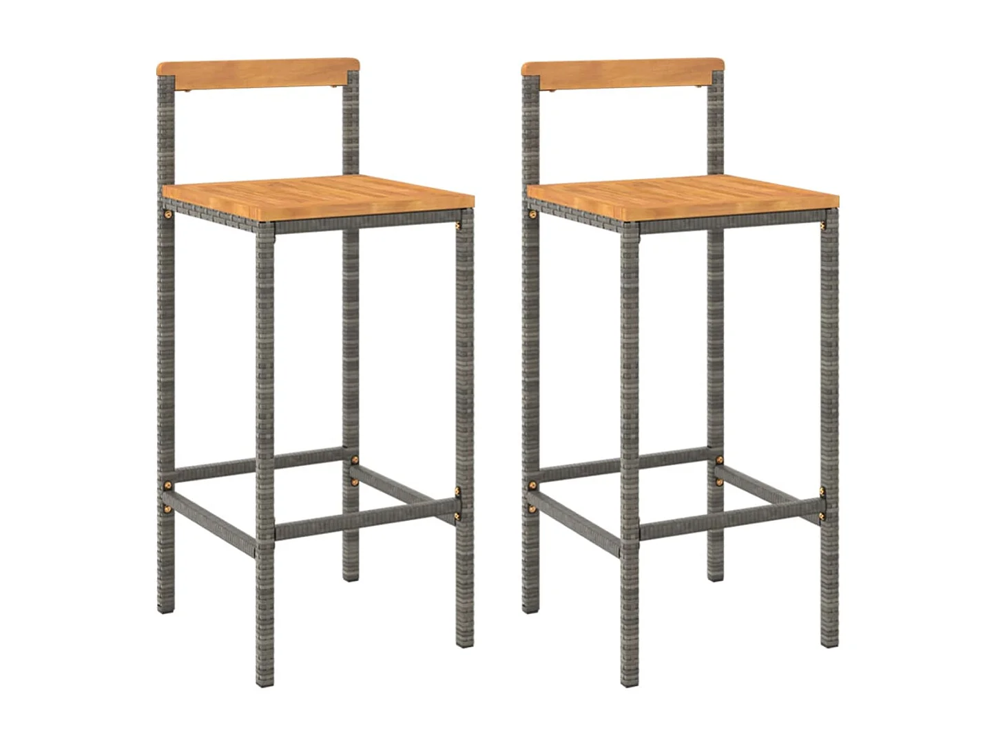 Lot de 2 tabourets résine marron 40 x 44 x 100 cm DEC029730