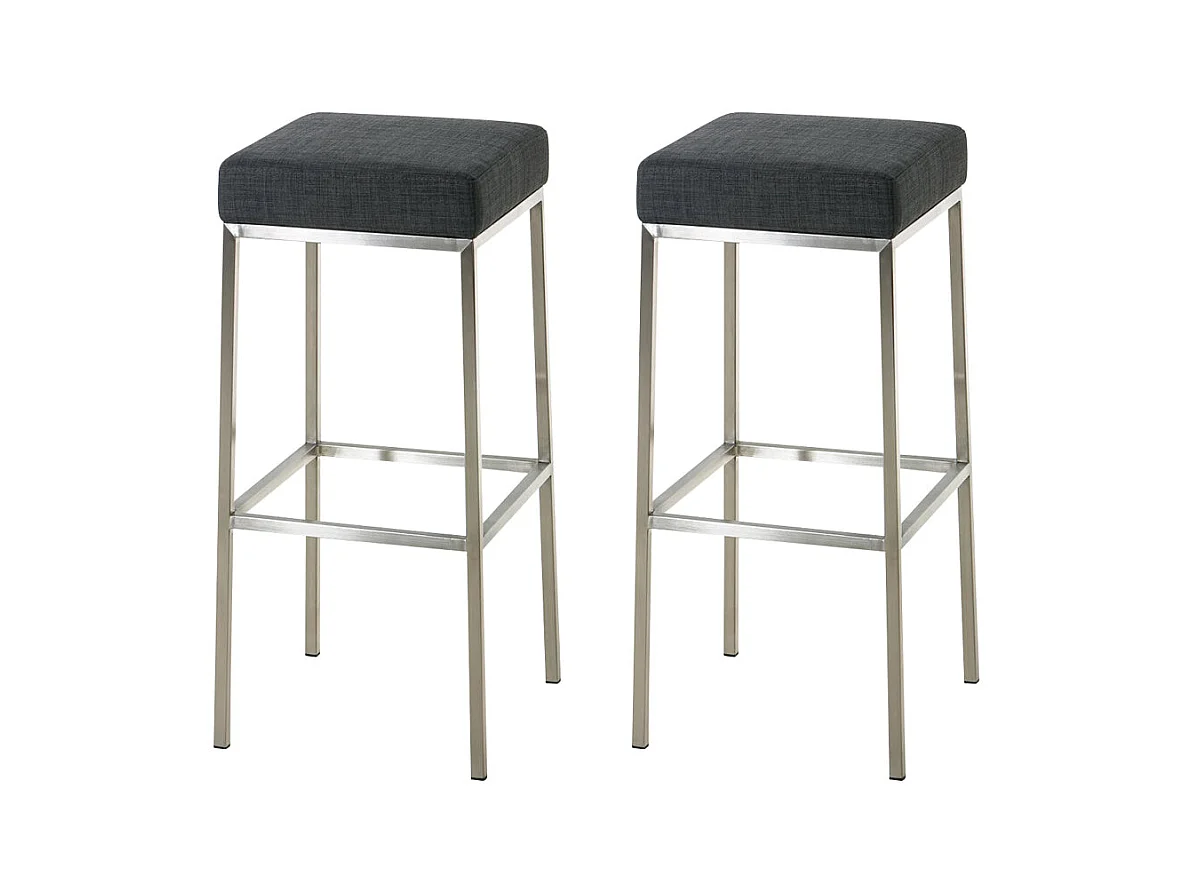 Lot de 2 tabourets argenté 37 x 37 x 85 cm 10_0004382