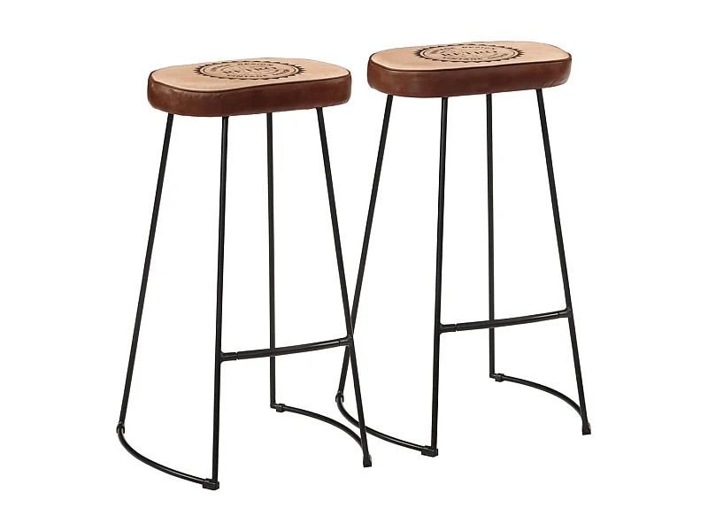 Lot de 2 tabourets métal argentée 44 x 37.5 x 78 cm DEC029771