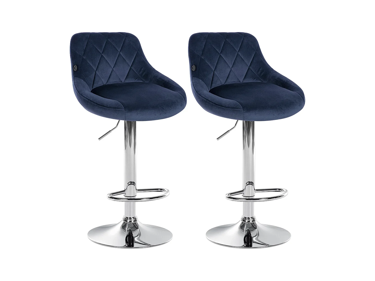 Set de 2 tabourets métal bleue 46 x 49 x 104 cm TDB10767