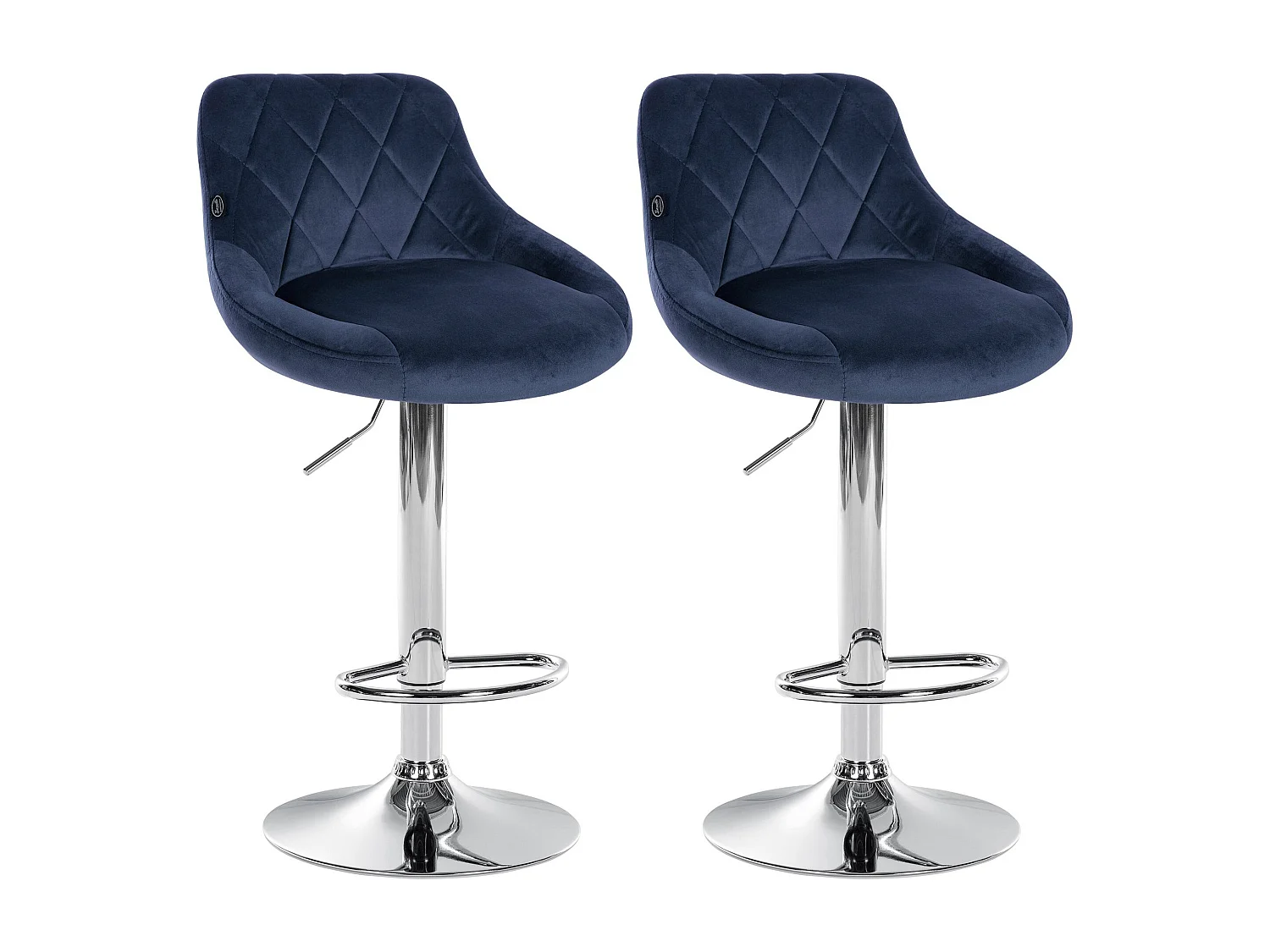Set de 2 tabourets métal bleue 46 x 49 x 104 cm TDB10767