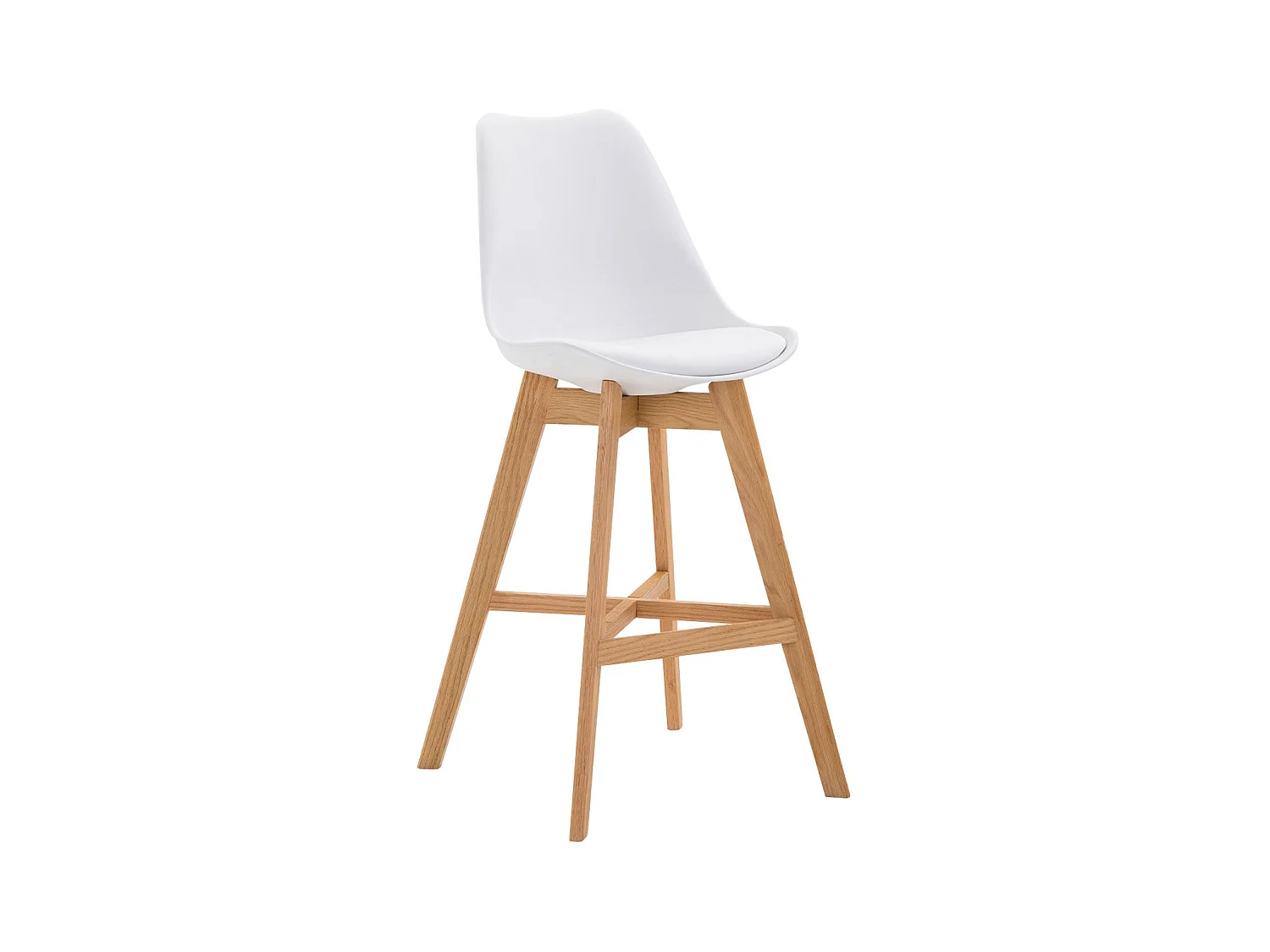 Tabouret de bar x1 bois blanche 48 x 56 x 112 cm 10_0004620
