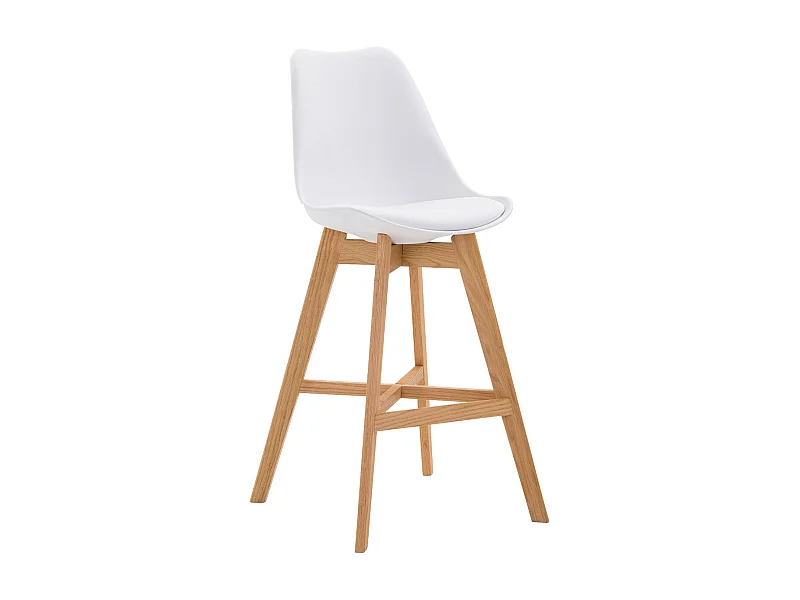 Tabouret de bar x1 bois blanche 48 x 56 x 112 cm 10_0004620