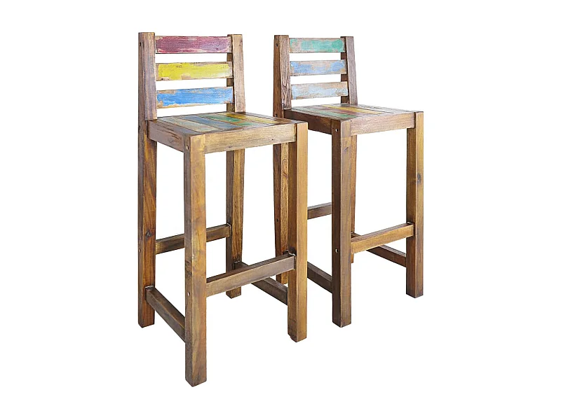 Lot de 2 tabourets bois marron 40 x 40 x 106 cm DEC029643