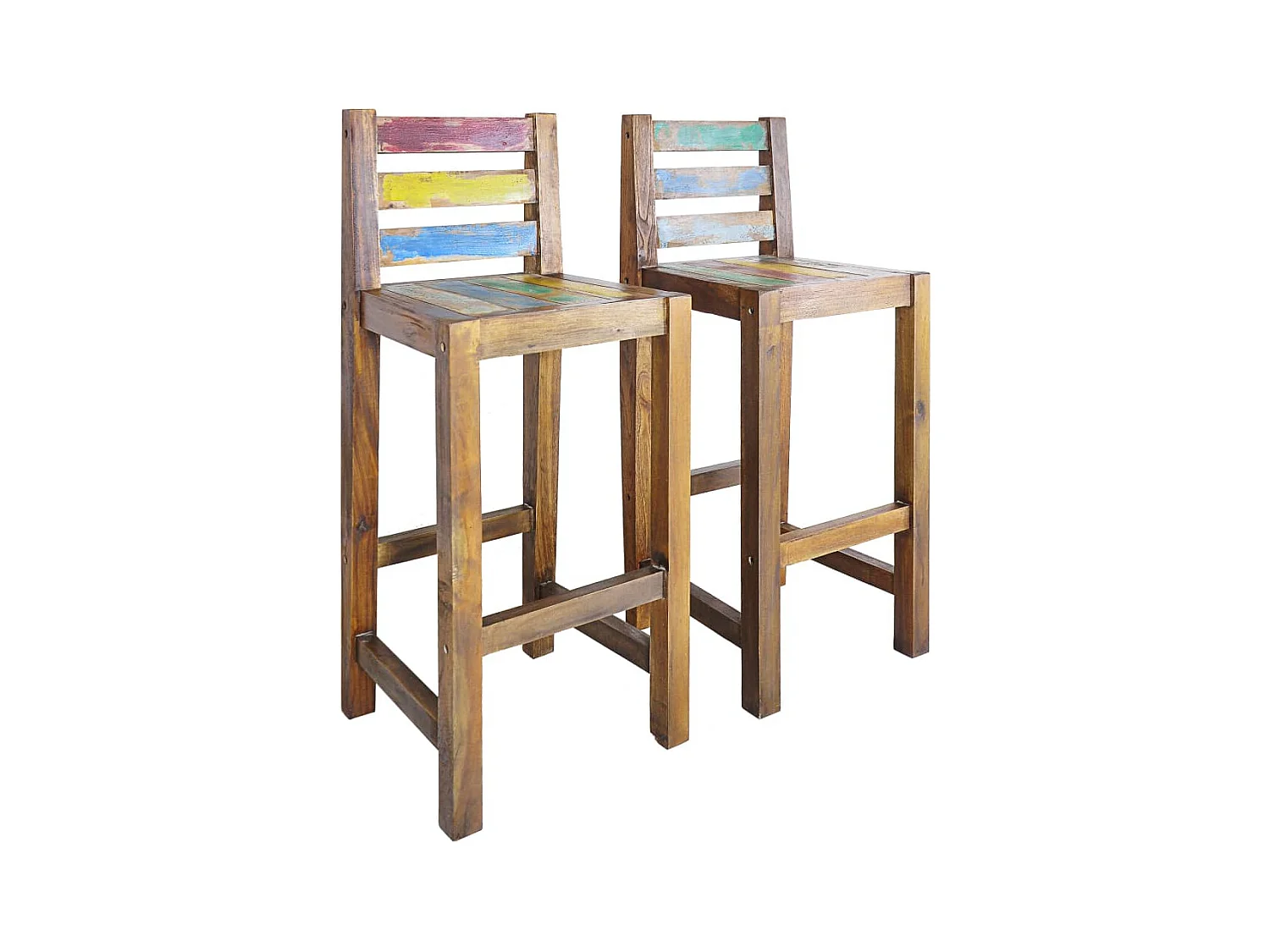 Lot de 2 tabourets bois marron 40 x 40 x 106 cm DEC029643