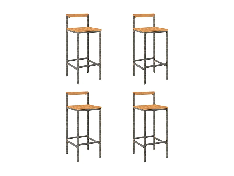 Lot de 4 tabourets résine marron 40 x 44 x 100 cm DEC029917