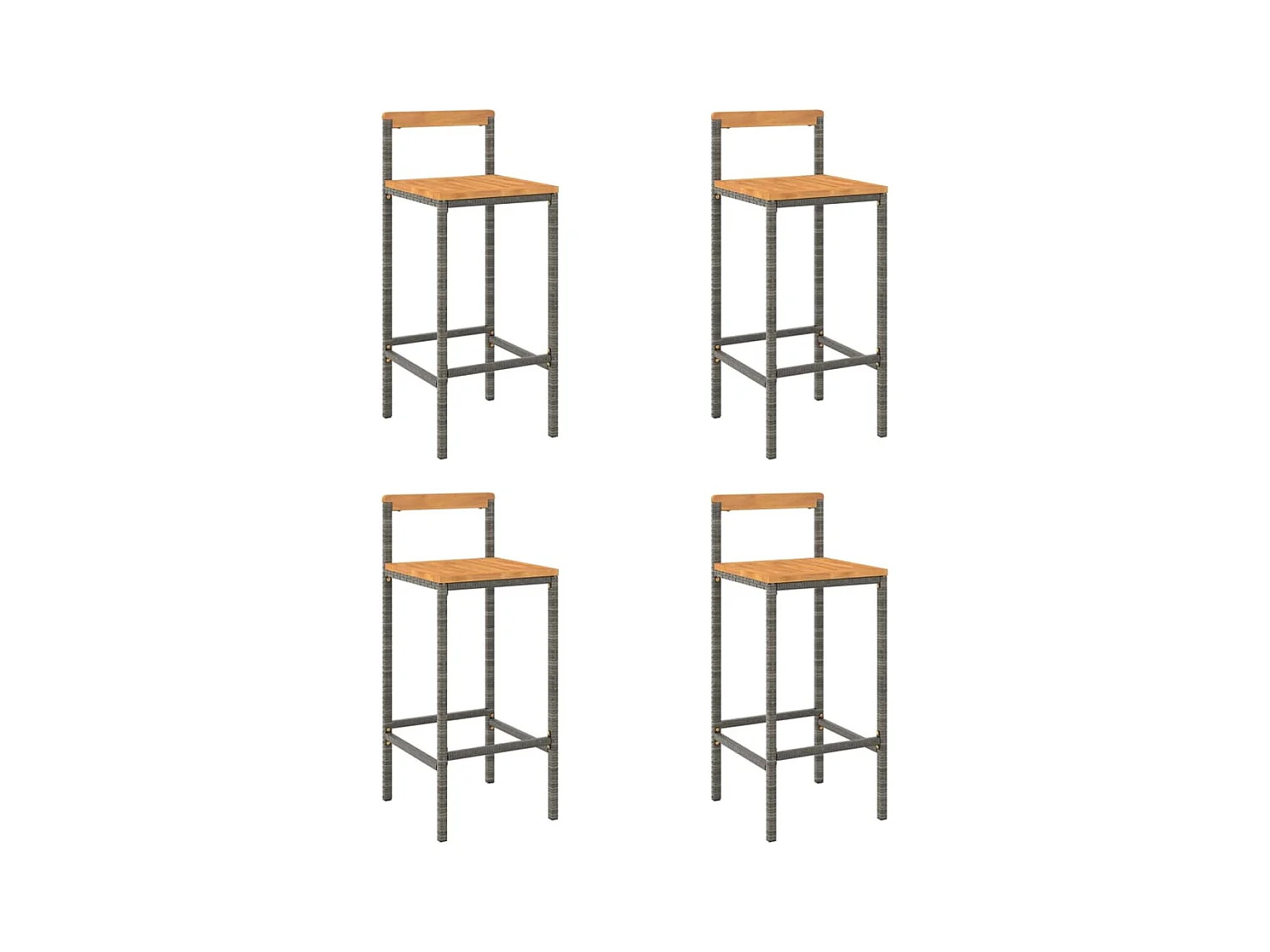 Lot de 4 tabourets résine marron 40 x 44 x 100 cm DEC029917