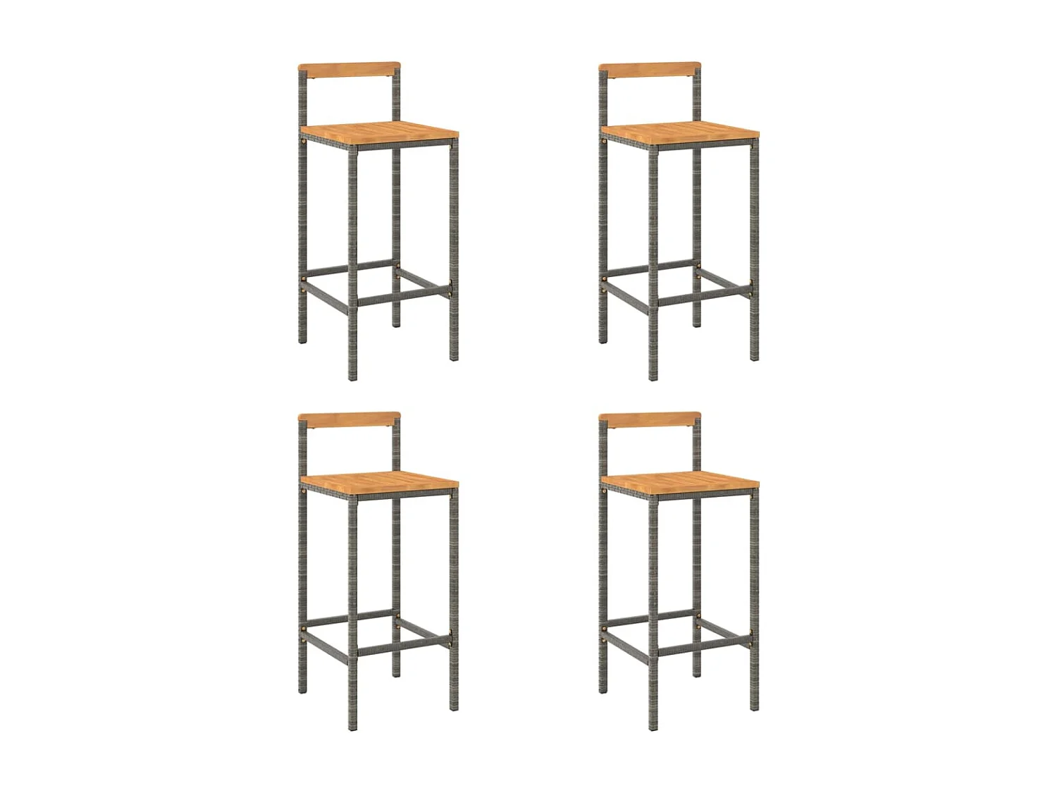 Lot de 4 tabourets résine marron 40 x 44 x 100 cm DEC029917