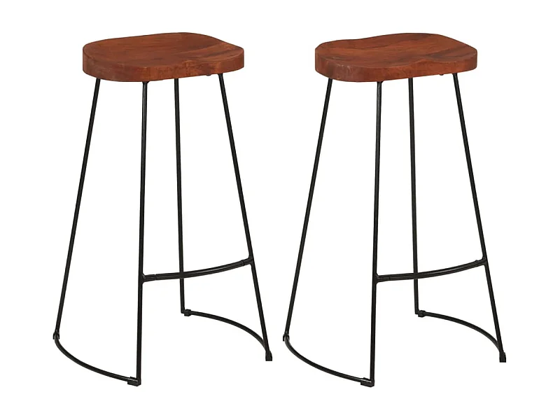 Lot de 2 tabourets bois marron 45 x 40 x 78 cm DEC029593