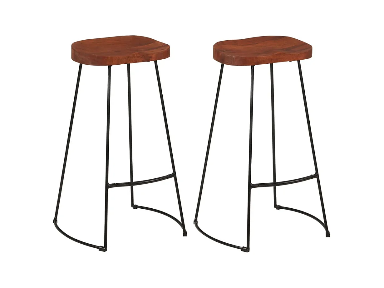 Lot de 2 tabourets bois marron 45 x 40 x 78 cm DEC029593