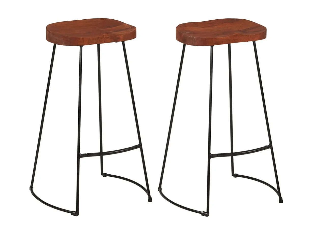 Lot de 2 tabourets bois marron 45 x 40 x 78 cm DEC029593