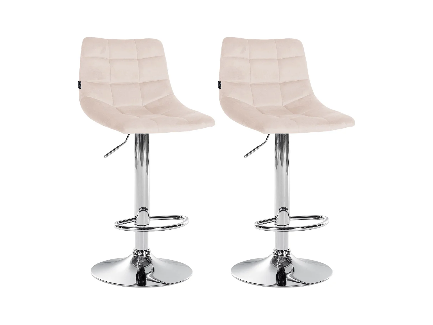 Lot de 2 tabourets métal beige 43 x 46.5 x 108.5 cm TDB10629