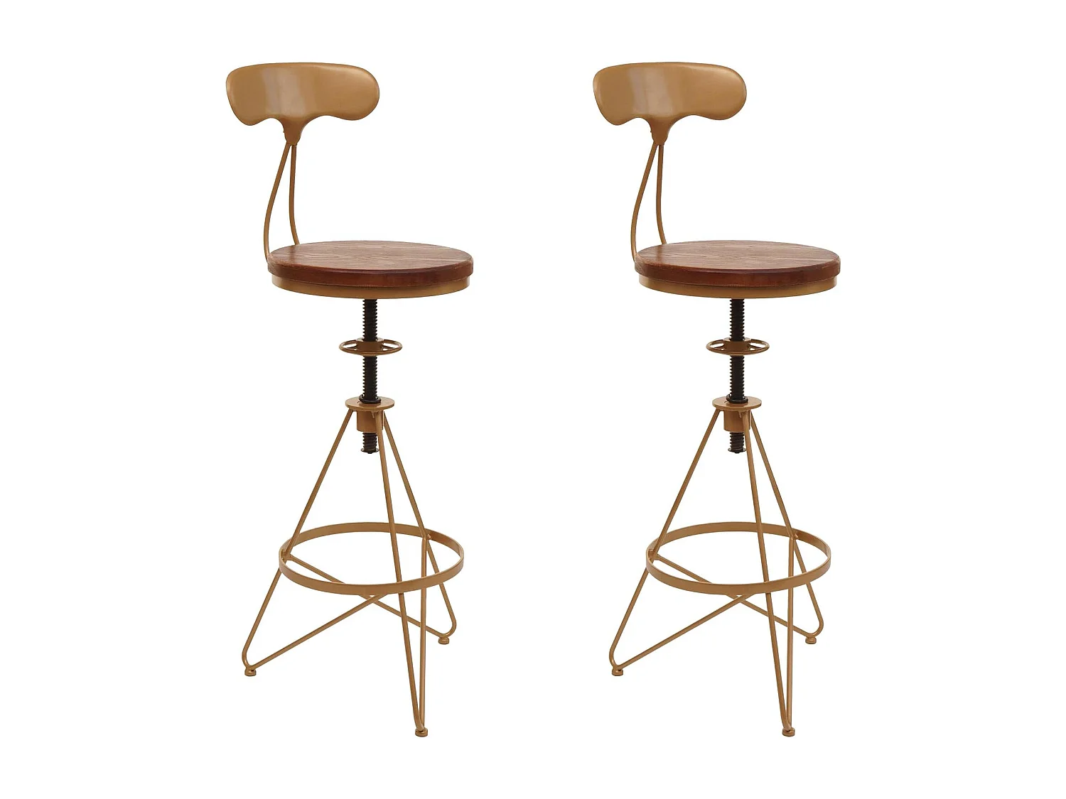 Lot de 2 tabourets métal marron 41 x 41 x 113 cm TDB04081